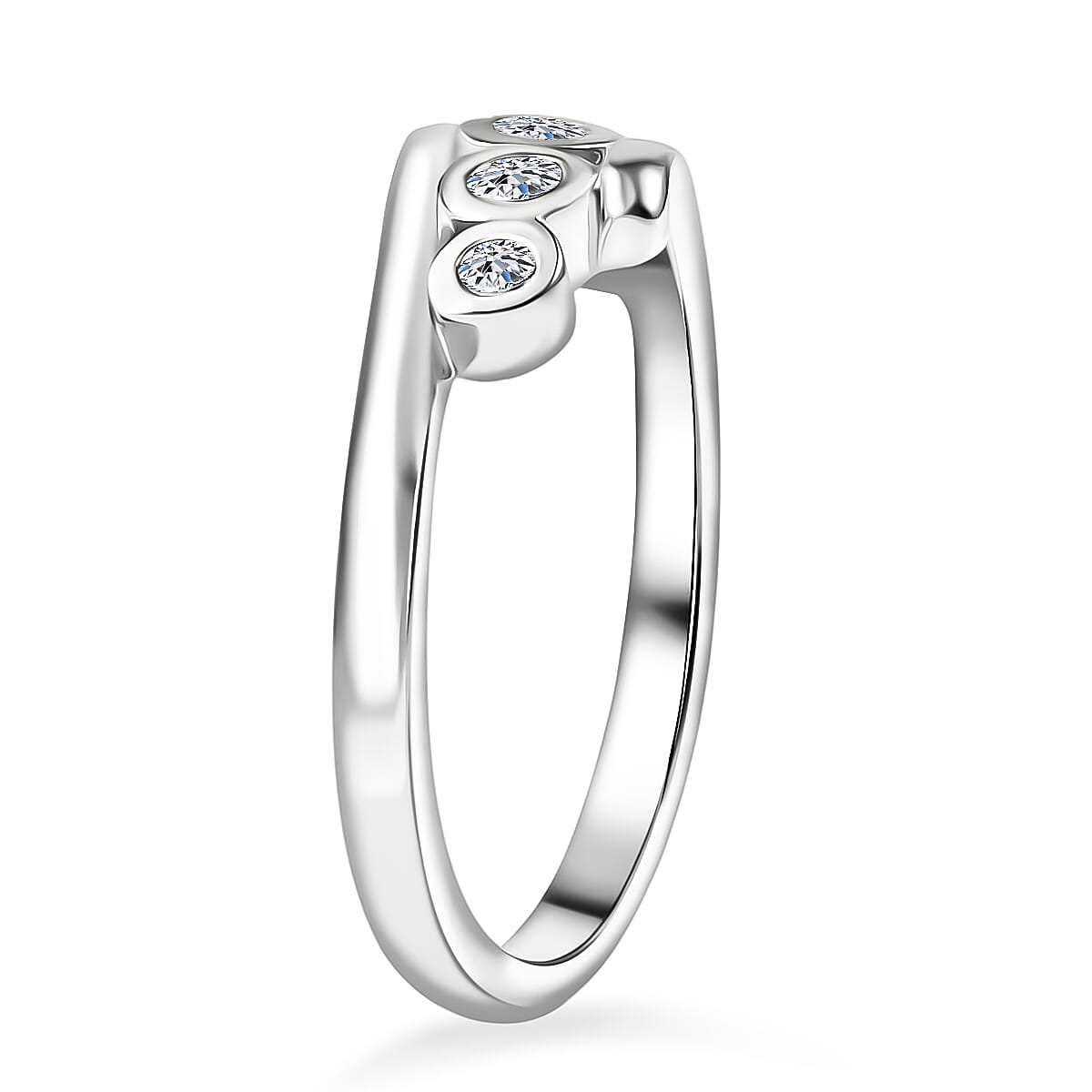 Luxuriant Lab Grown Diamond (SI-GH) Ring in Rhodium Overlay Sterling Silver 0.25 Ct.