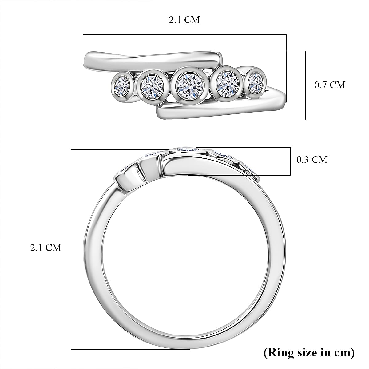 Luxuriant Lab Grown Diamond (SI-GH) Ring in Rhodium Overlay Sterling Silver 0.25 Ct.