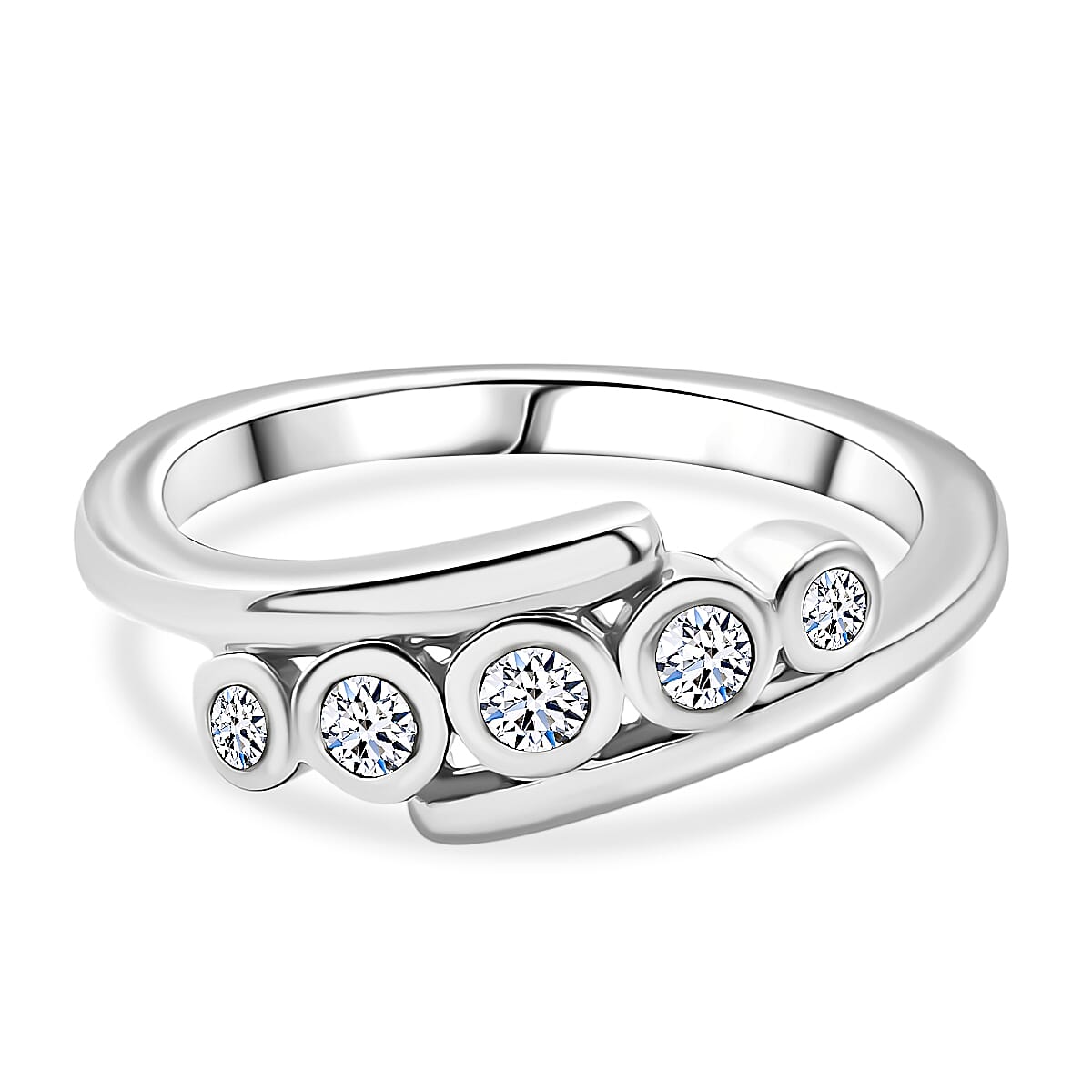 LUXURIANT Lab Grown Diamond 5-Stone Bypass Ring