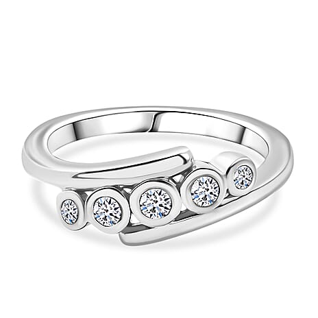 Luxuriant Lab Grown Diamond (SI-GH) Ring in Rhodium Overlay Sterling Silver 0.25 Ct.