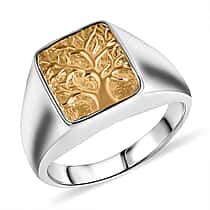D'Joy Sterling Silver Ring in Two Tone Plated, Silver Wt. 6.80 Gms.