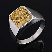 D'Joy Sterling Silver Ring in Two Tone Plated, Silver Wt. 6.80 Gms.