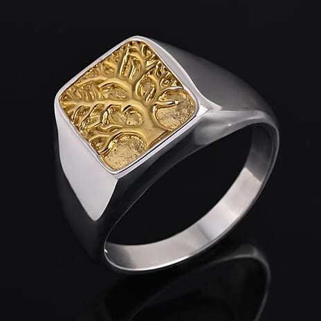 Royal Bali Collection - D'Joy Sterling Silver Ring in Two Tone Plated, Silver Wt. 6.80 Gms.