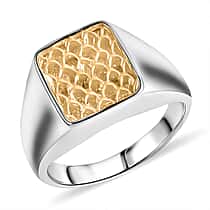D'Joy Sterling Silver Ring in Two Tone Plated, Silver Wt. 7.00 Gms.