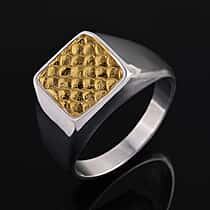 D'Joy Sterling Silver Ring in Two Tone Plated, Silver Wt. 7.00 Gms.
