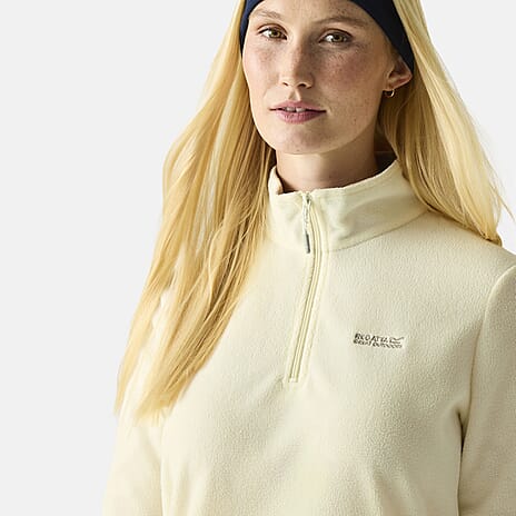 Regatta Womens Lightweight Half-Zip Fleece (Size 12) - Cream