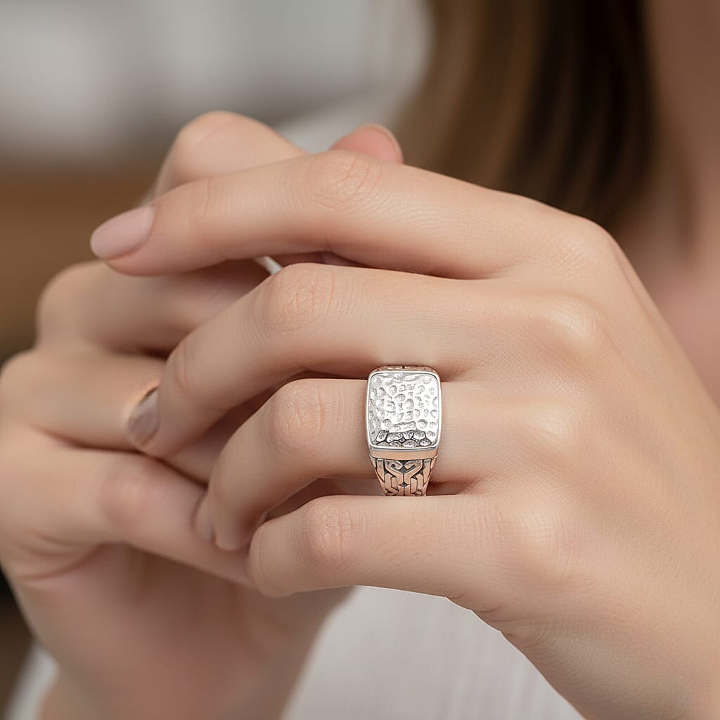 D'Joy Sterling Silver Fancy Ring, Silver Wt.11.43 Gms