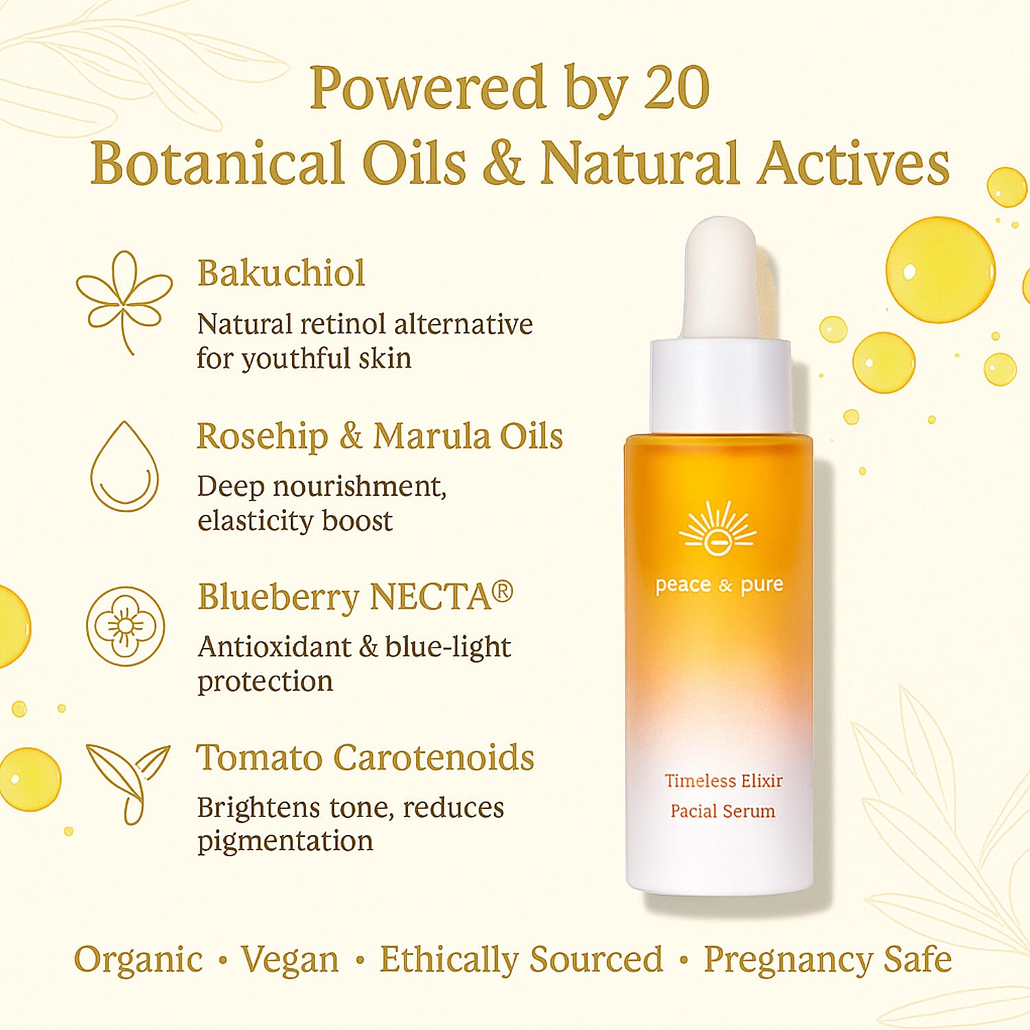 Peace & Pure Timeless Elixir Facial Serum - 30ml