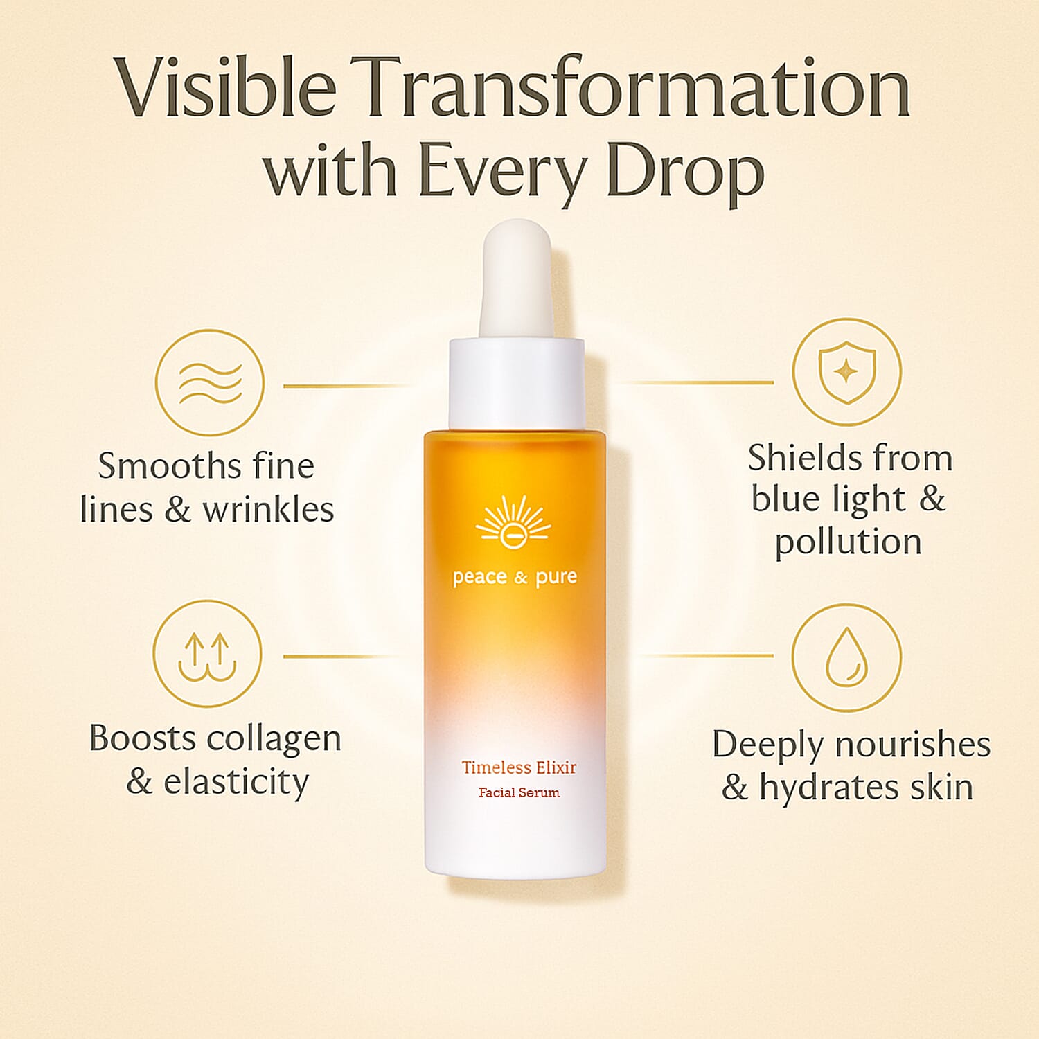 Peace & Pure Timeless Elixir Facial Serum - 30ml