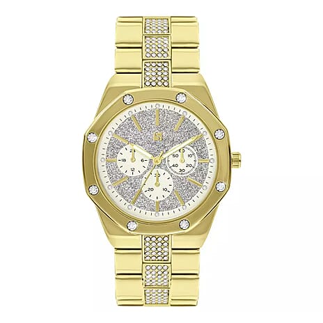 WATCH DEAL OF THE YEAR - Spirit Quartz Movt. Silver Dial Silver Case Ladies Multi-Dial Watch with Gold Metal Bracelet Strap