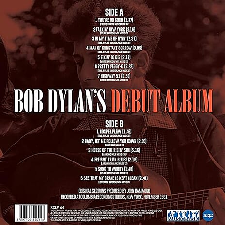 Bob Dylan (1962 Debut Album) - 180g Vinyl LP