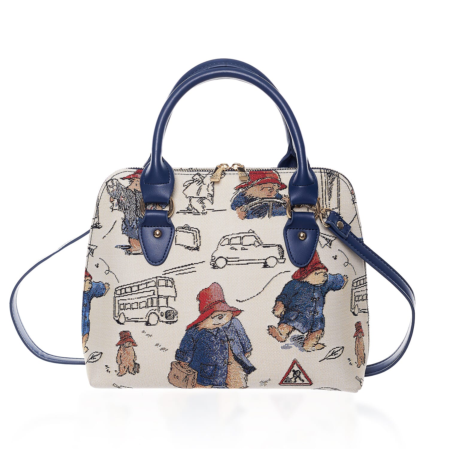 Signare Paddington Bear Print Convertible Handbag - Cream