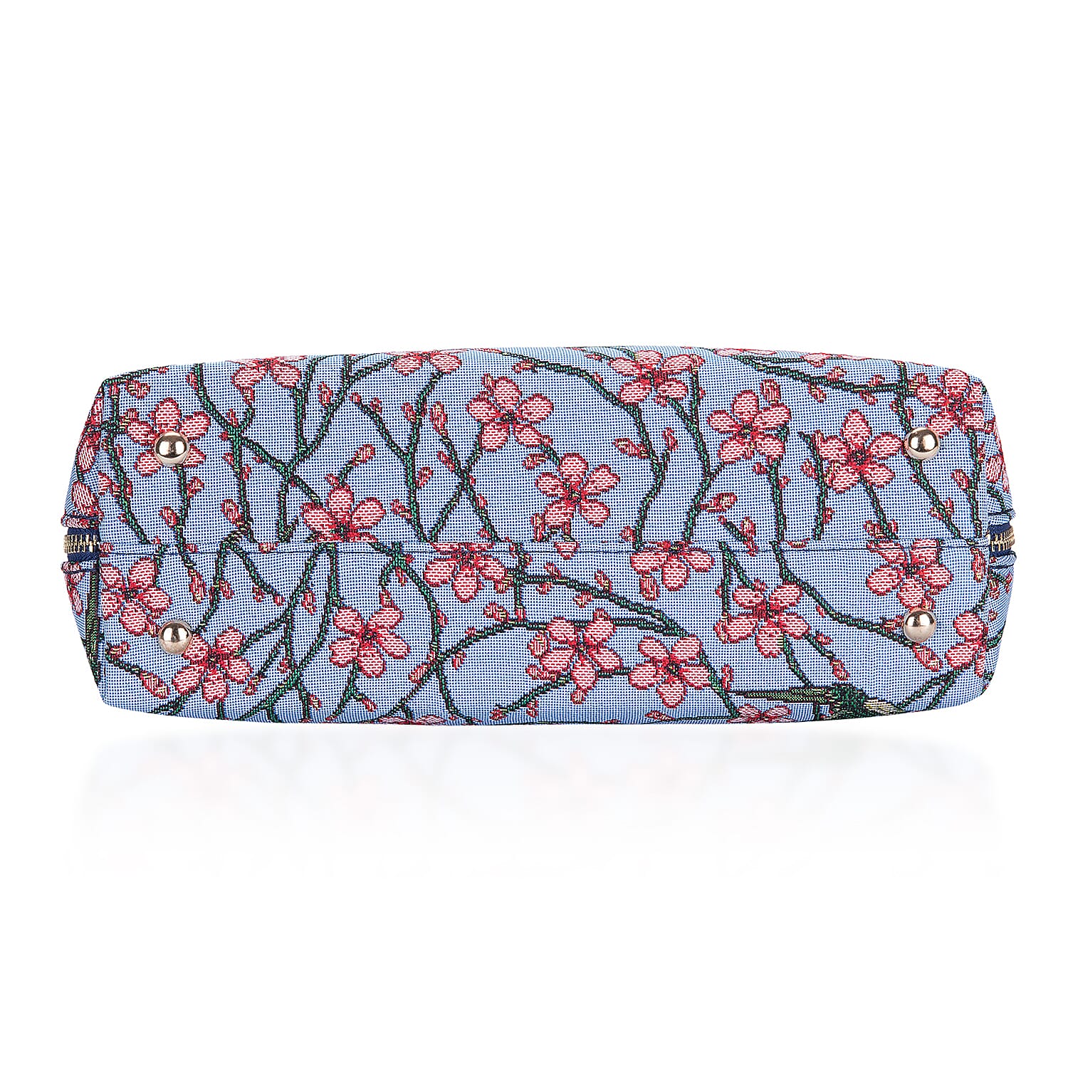 Signare Blossom & Swallow Print Convertible Handbag - Light Blue