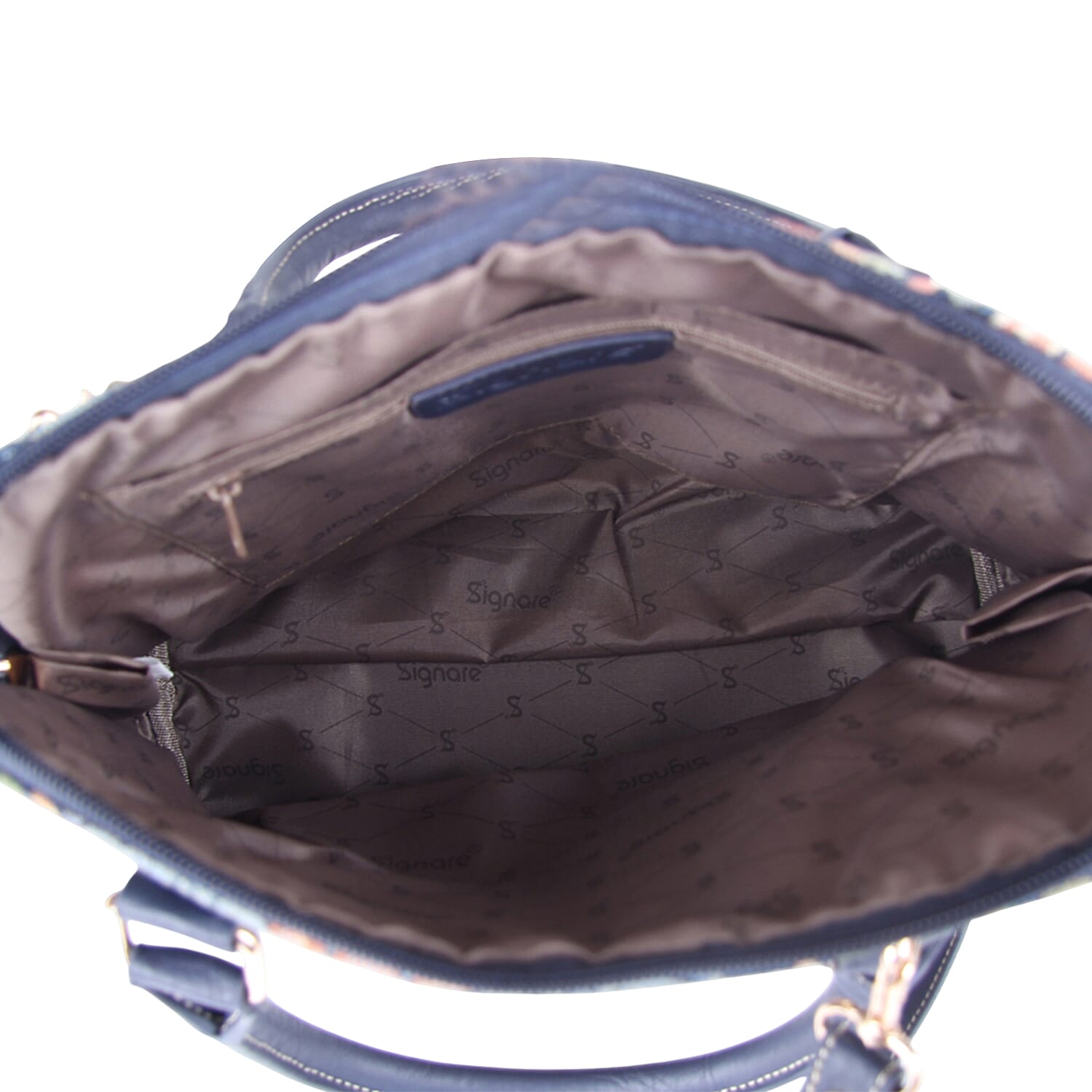 Signare Strawberry Thief Convertible Handbag - Dark Blue