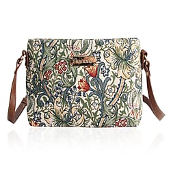 Signare Morning Garden Satchel Crossbody Bag - Black