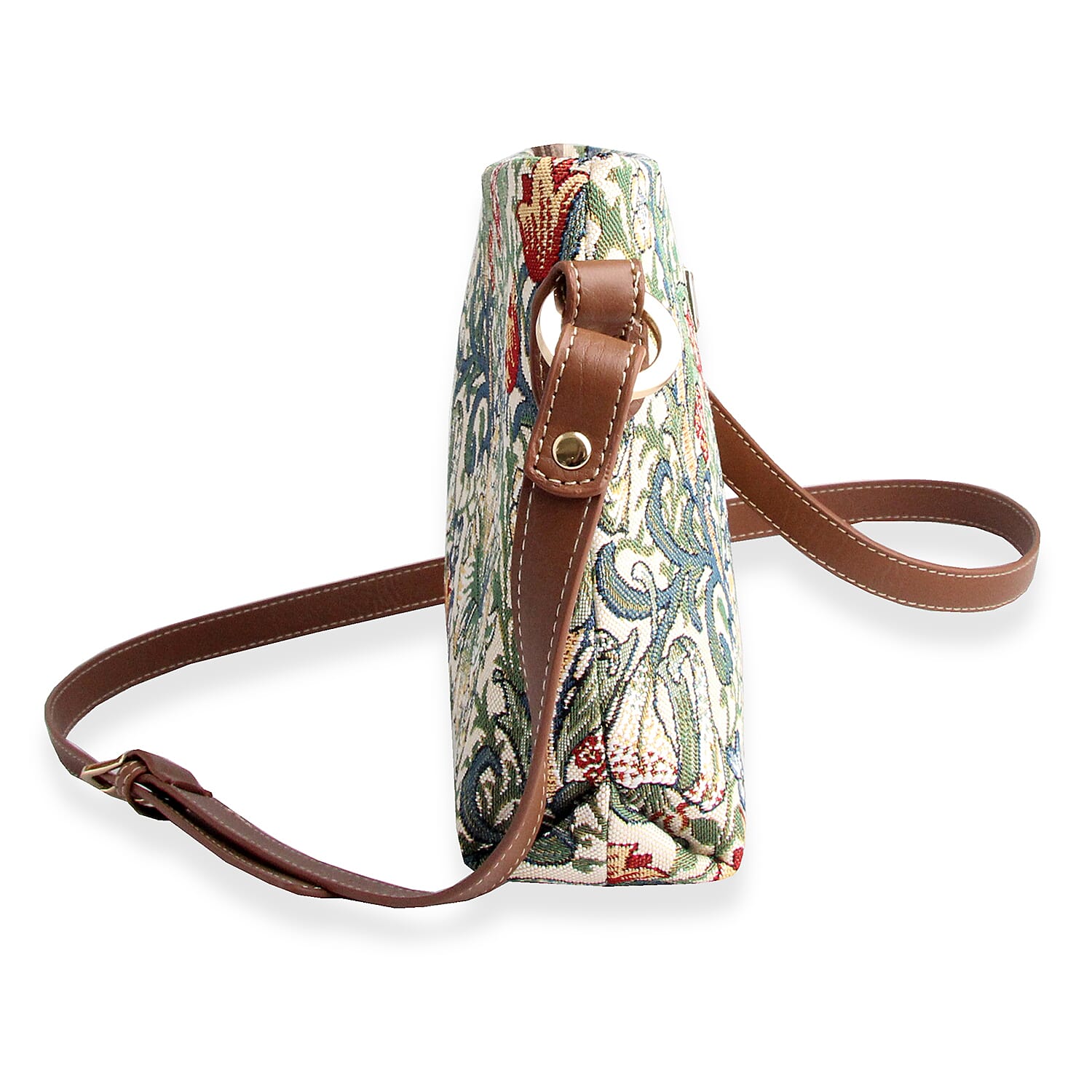 Signare William Morris Golden Lily Satchel Crossbody Bag - Beige