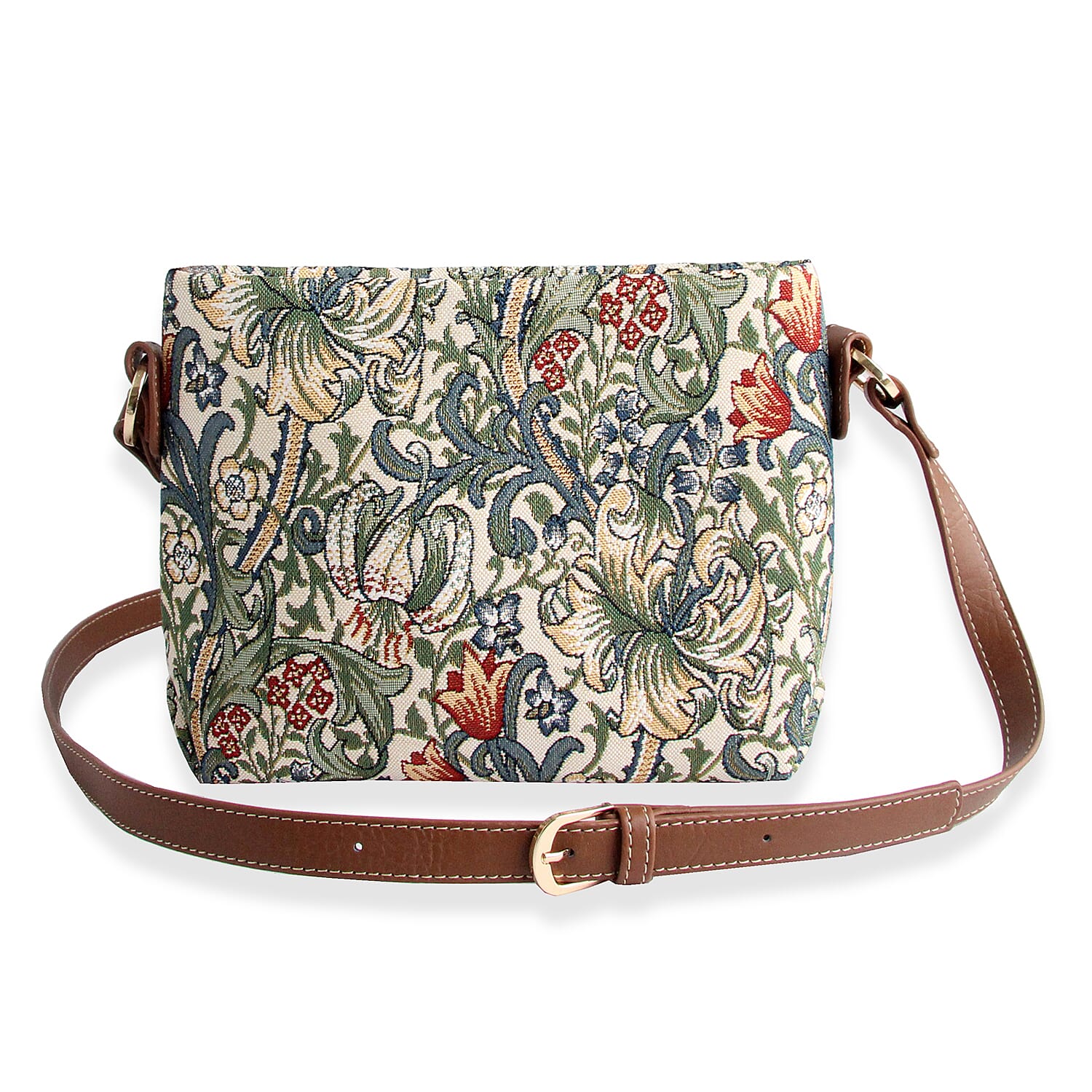 Signare William Morris Golden Lily Satchel Crossbody Bag - Beige
