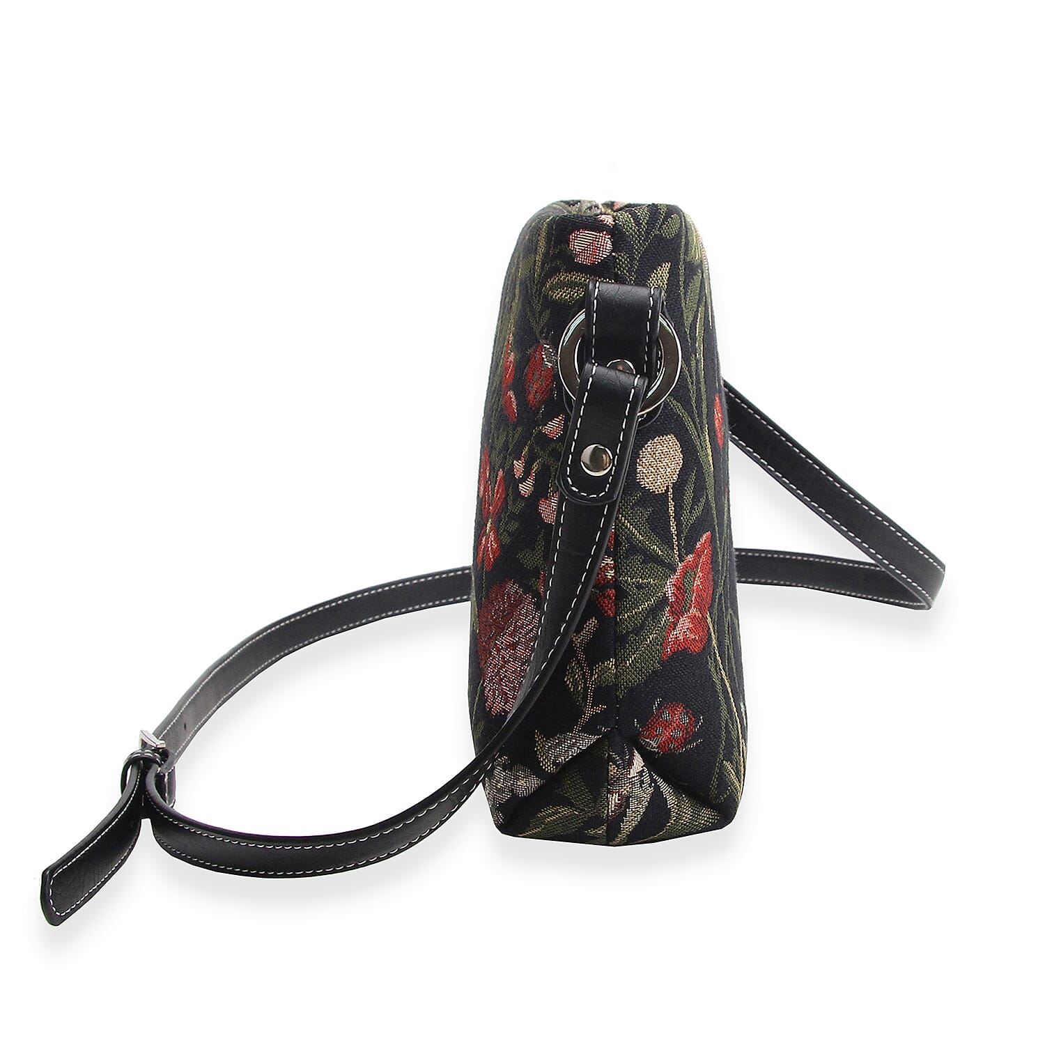 Signare Morning Garden Satchel Crossbody Bag - Black