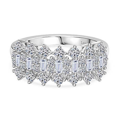 Luxuriant Lab Grown Diamond (SI-GH) Ring in Rhodium Overlay Sterling Silver 1.00 Ct.