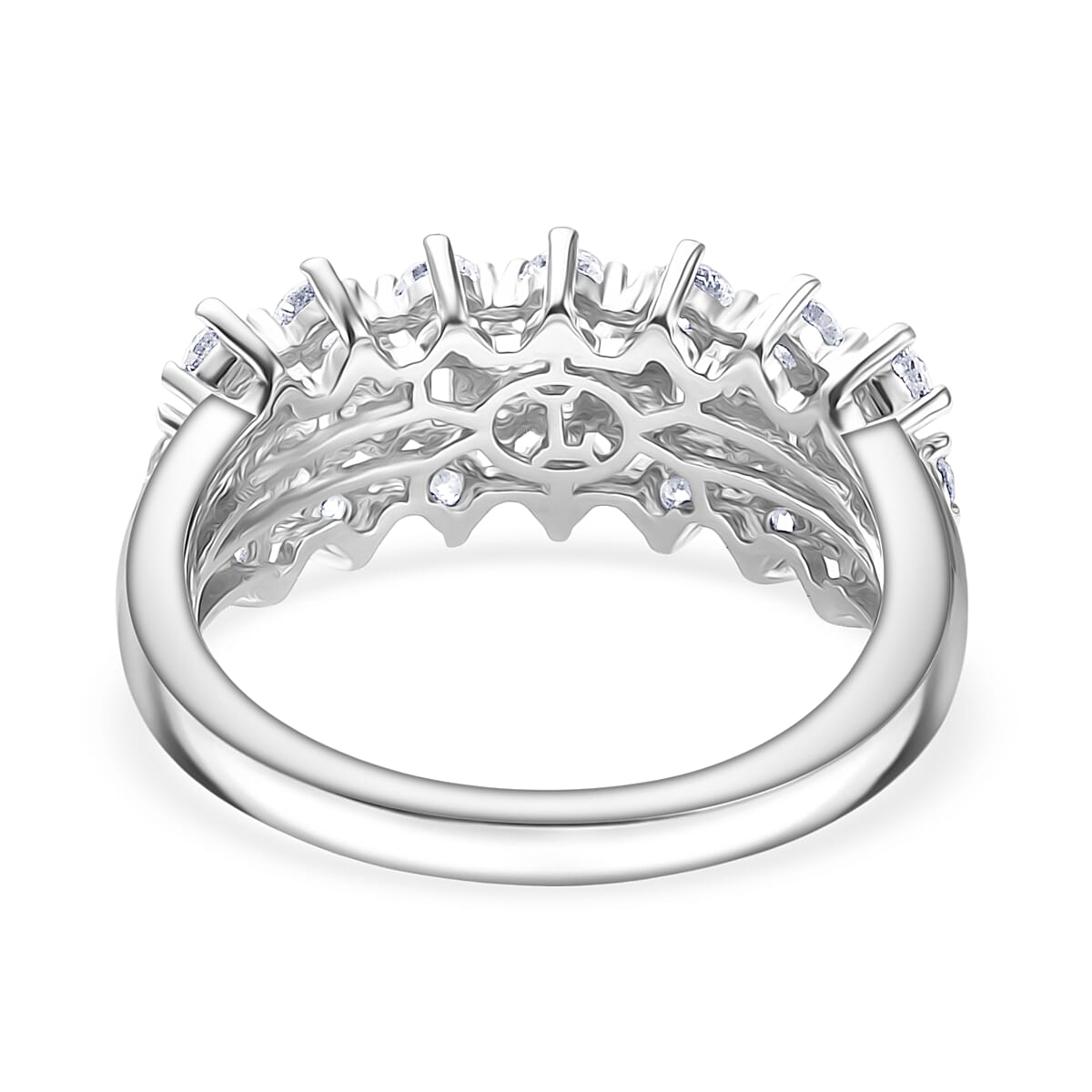 Luxuriant Lab Grown Diamond (SI-GH) Ring in Rhodium Overlay Sterling Silver 1.00 Ct.