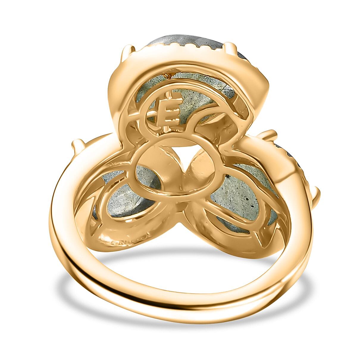 EverTrue Labradorite Ring in Yellow Gold Plated 7.37 Ct.