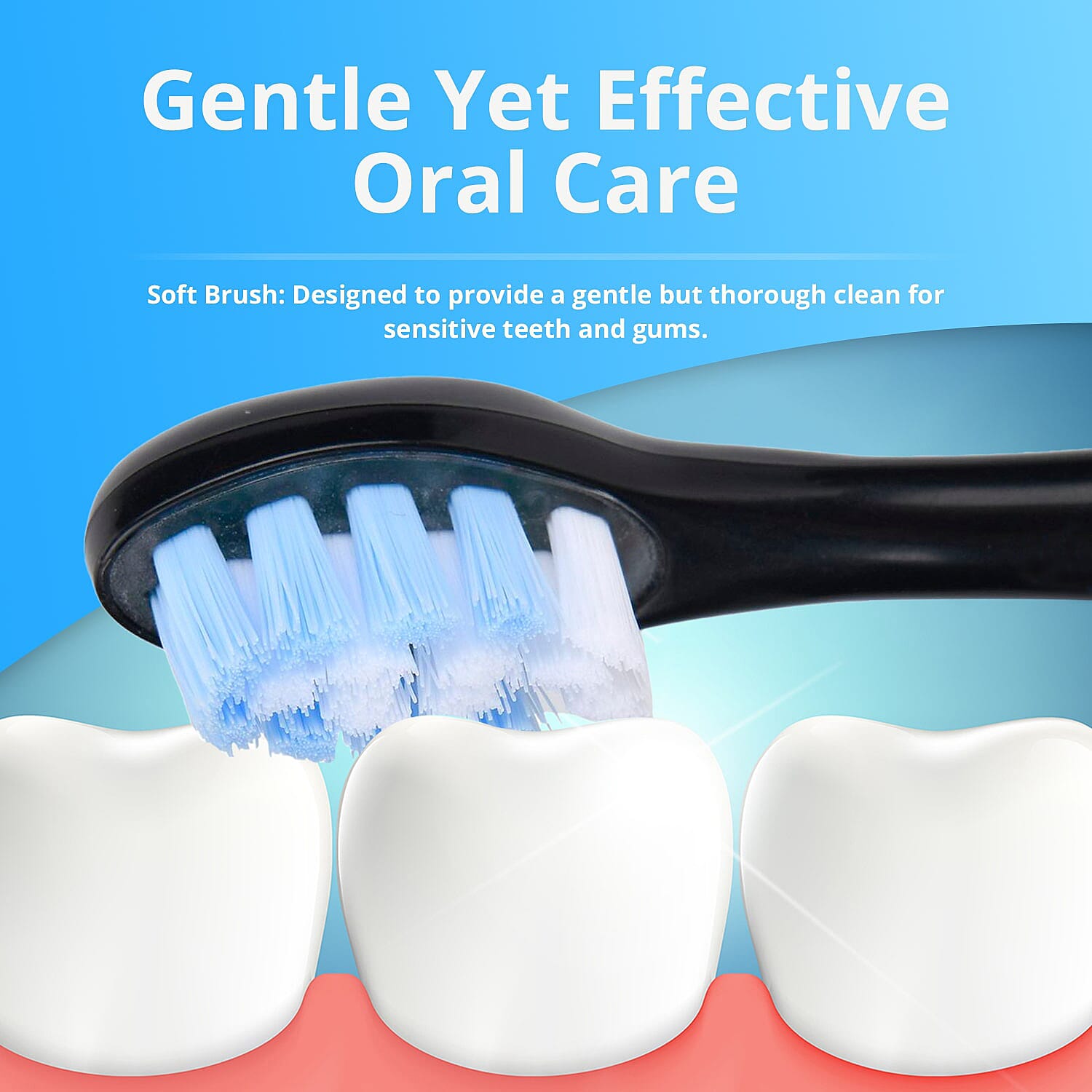 NEW LAUNCH Bliss - Beyond LED Electric Rechargeable Sonic Toothbrush with 4 Brush Heads, 5 Cleaning Modes - IPX7 Waterproof - Black