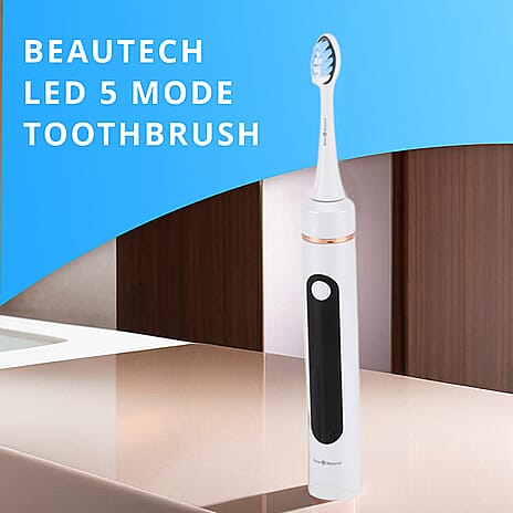 NEW LAUNCH Bliss - Beyond LED Electric Rechargeable Sonic Toothbrush with 4 Brush Heads, 5 Cleaning Modes - IPX7 Waterproof  - White