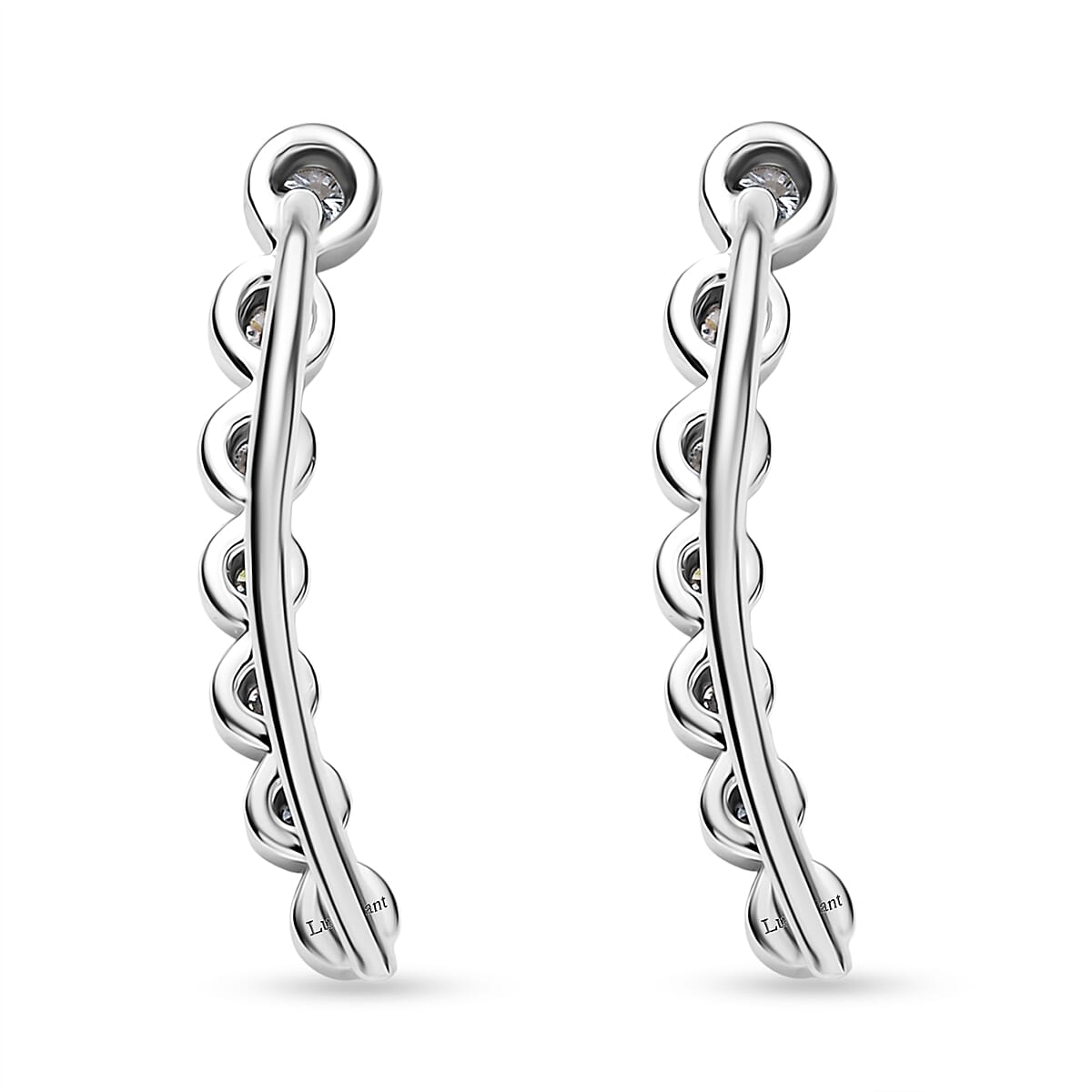 Luxuriant Lab Grown Diamond (SI-GH) Earring with Clasp in Rhodium Overlay Sterling Silver 0.26 Ct.
