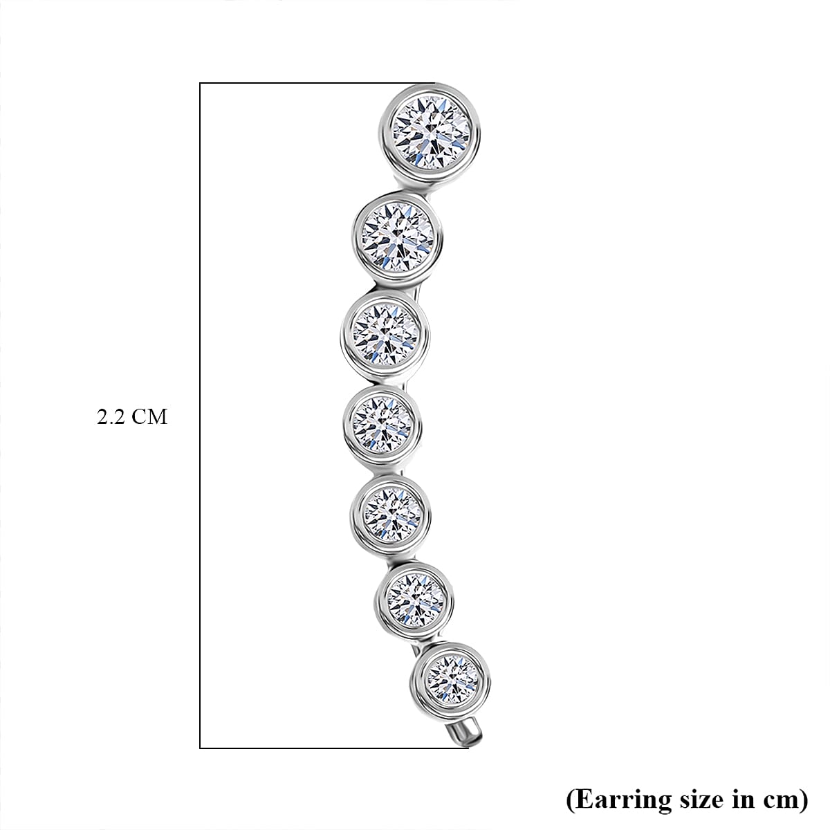 Luxuriant Lab Grown Diamond (SI-GH) Earring with Clasp in Rhodium Overlay Sterling Silver 0.26 Ct.