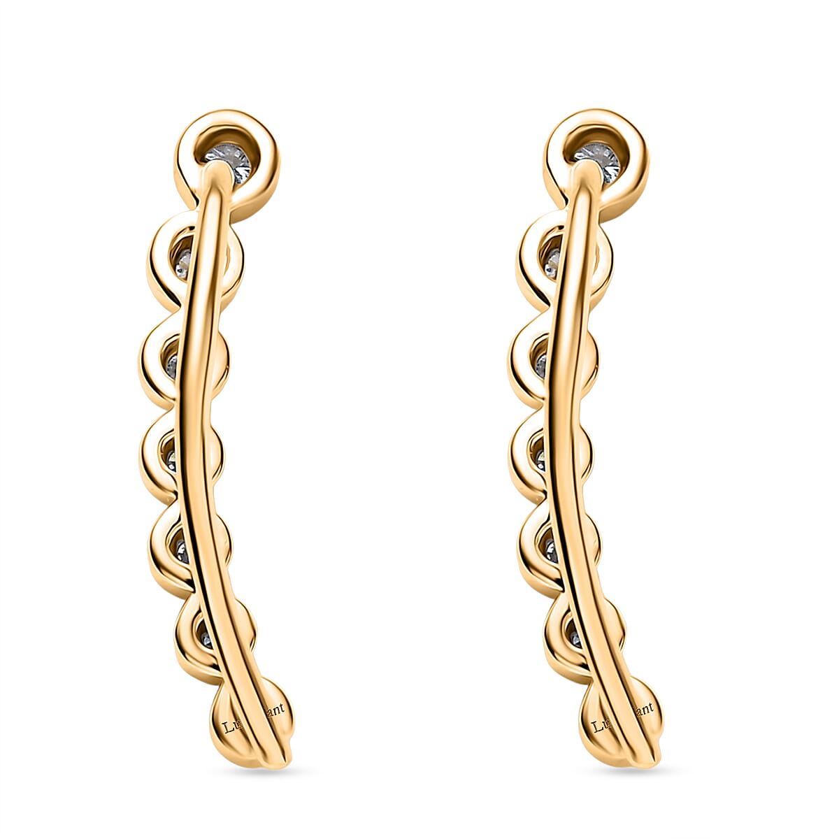 Luxuriant Lab Grown Diamond (SI-GH) Earring with Clasp in 18K Vermeil Yellow Gold Plated Sterling Silver 0.26 Ct.