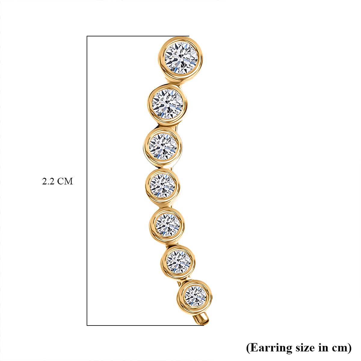 Luxuriant Lab Grown Diamond (SI-GH) Earring with Clasp in 18K Vermeil Yellow Gold Plated Sterling Silver 0.26 Ct.
