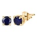 D'Joy Masoala Sapphire Solitaire Stud Push Post Earring in Platinum Overlay Sterling Silver 1.54 Ct.