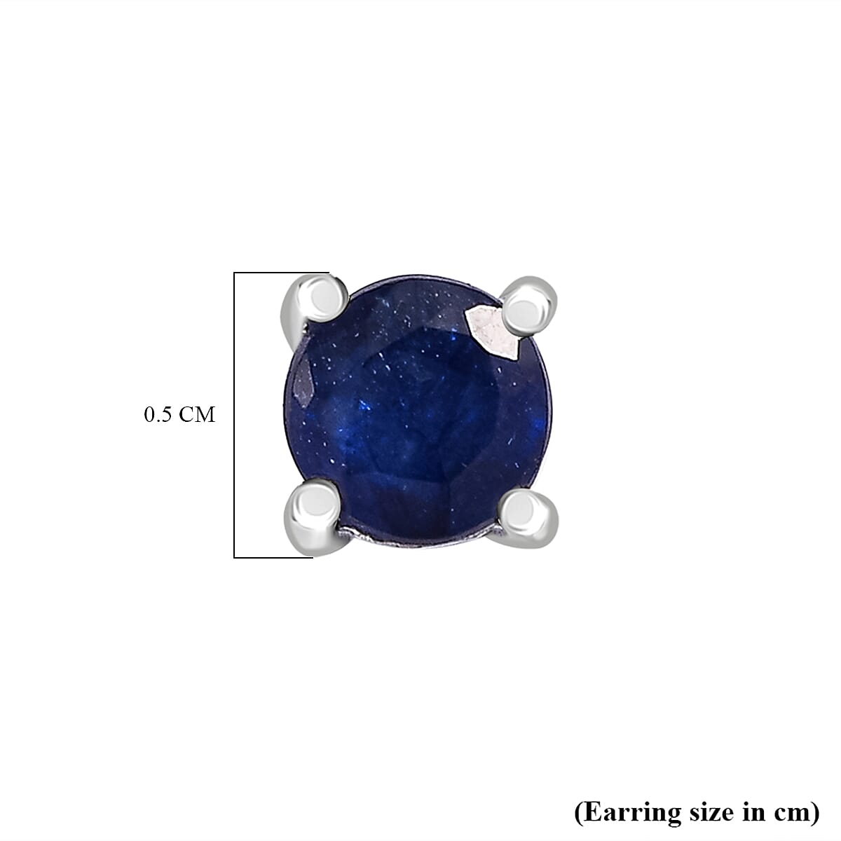 D'Joy Masoala Sapphire Solitaire Stud Push Post Earring in Platinum Overlay Sterling Silver 1.54 Ct.