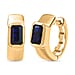 D'Joy Masoala Sapphire Full Hoop Earring in Yellow Gold Plated Sterling Silver 1.87 Ct.