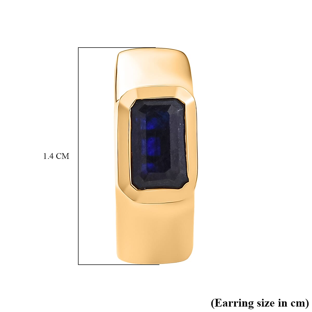 D'Joy Masoala Sapphire Full Hoop Earring in Yellow Gold Plated Sterling Silver 1.87 Ct.