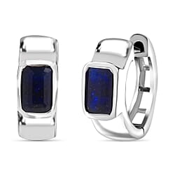 D'Joy Masoala Sapphire Full Hoop Earring in Yellow Gold Plated Sterling Silver 1.87 Ct.