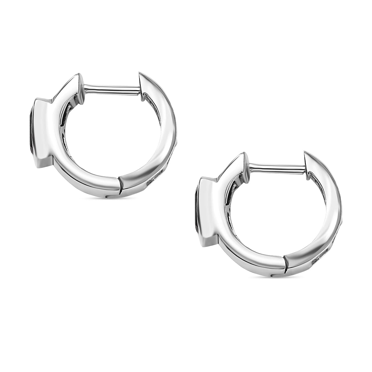 D'Joy Masoala Sapphire Full Hoop Earring in Rhodium Overlay Sterling Silver 1.87 Ct.