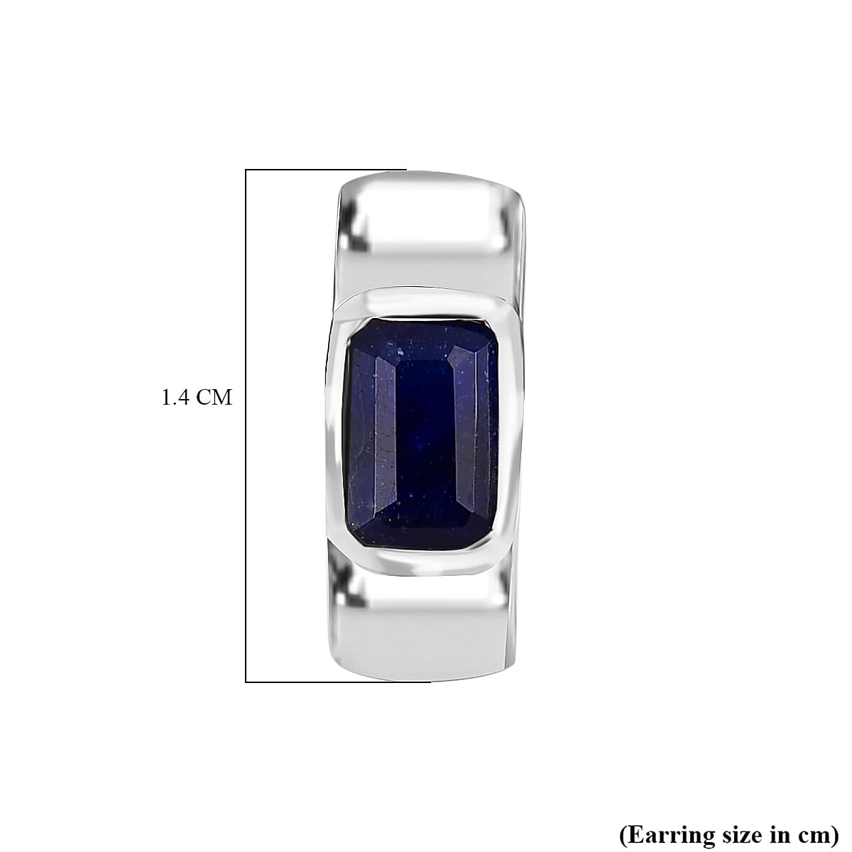 D'Joy Masoala Sapphire Full Hoop Earring in Rhodium Overlay Sterling Silver 1.87 Ct.
