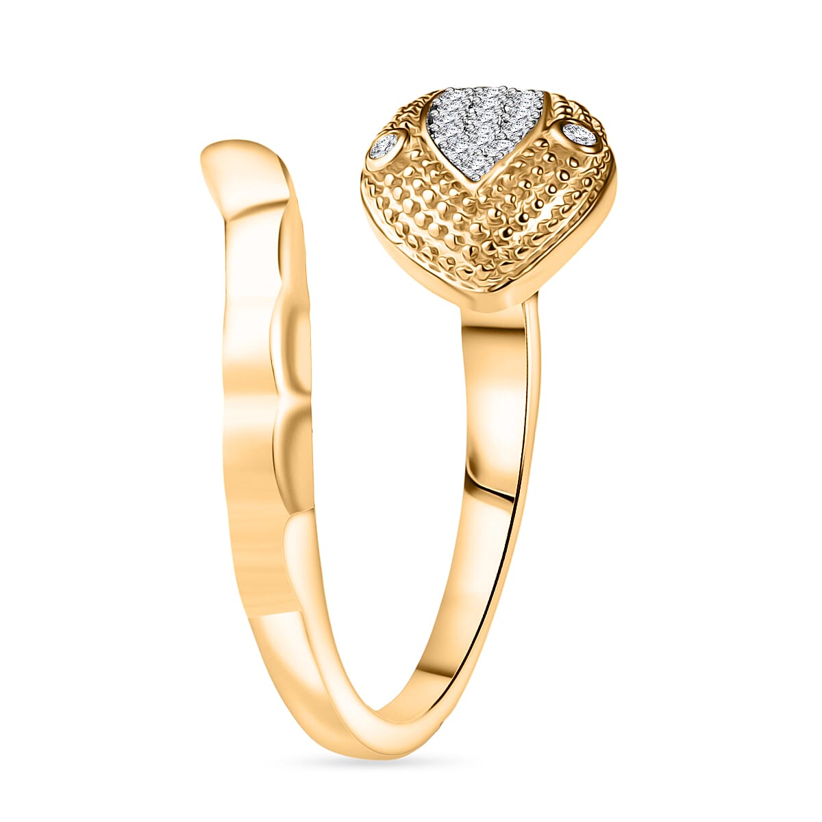 Luxuriant Lab Grown Diamond (SI-GH) Snake Ring in 18K Vermeil Yellow Gold Plated Sterling Silver 0.20 Ct.