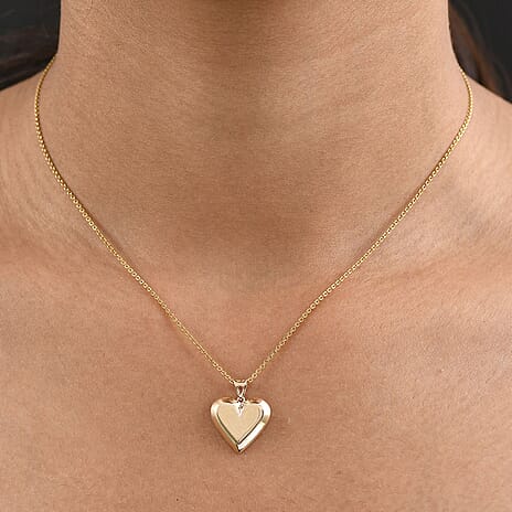 9K Yellow Gold Heart Pendant, Gold Wt. 1.42 Gms.