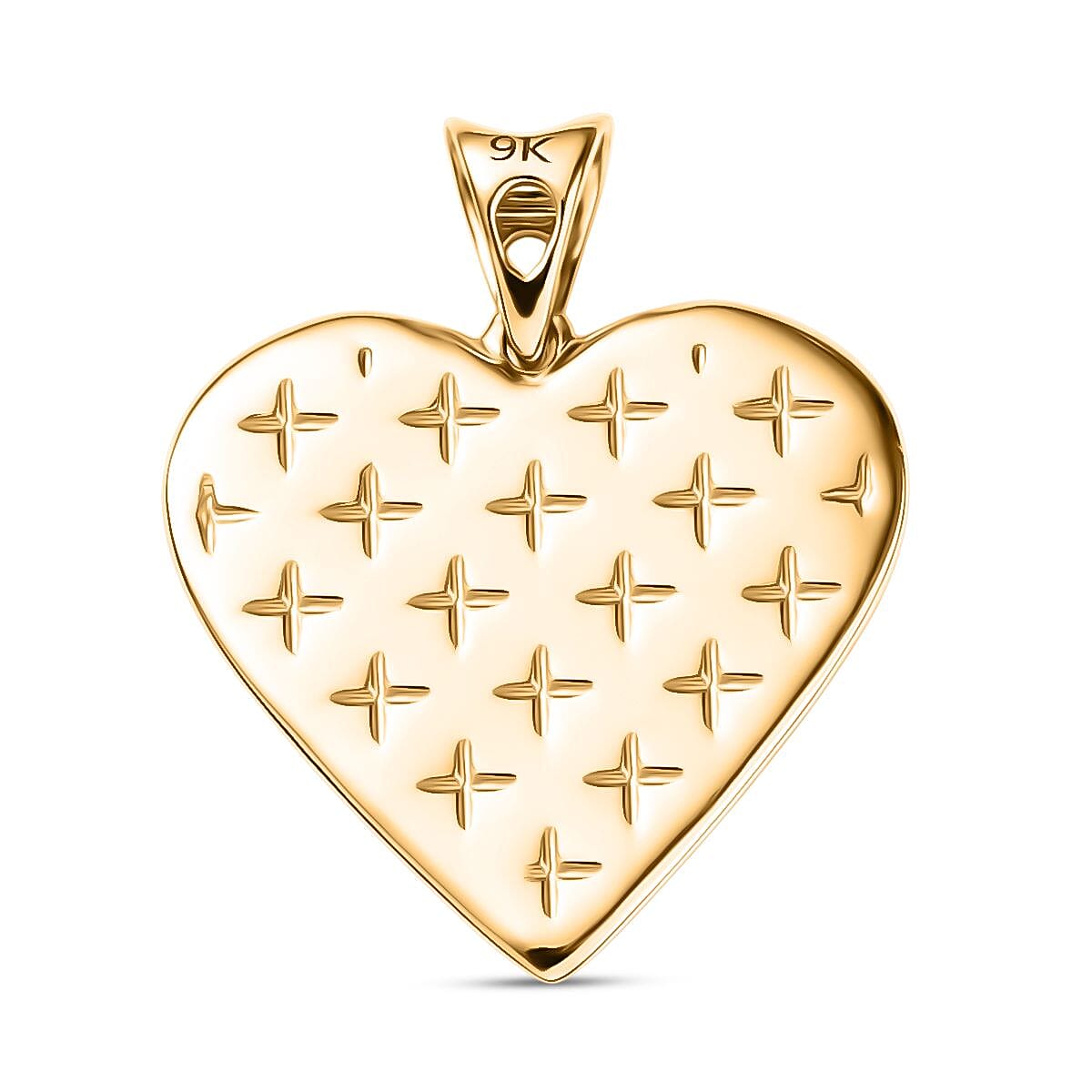 9K Yellow Gold Heart Pendant, Gold Wt. 1.42 Gms.