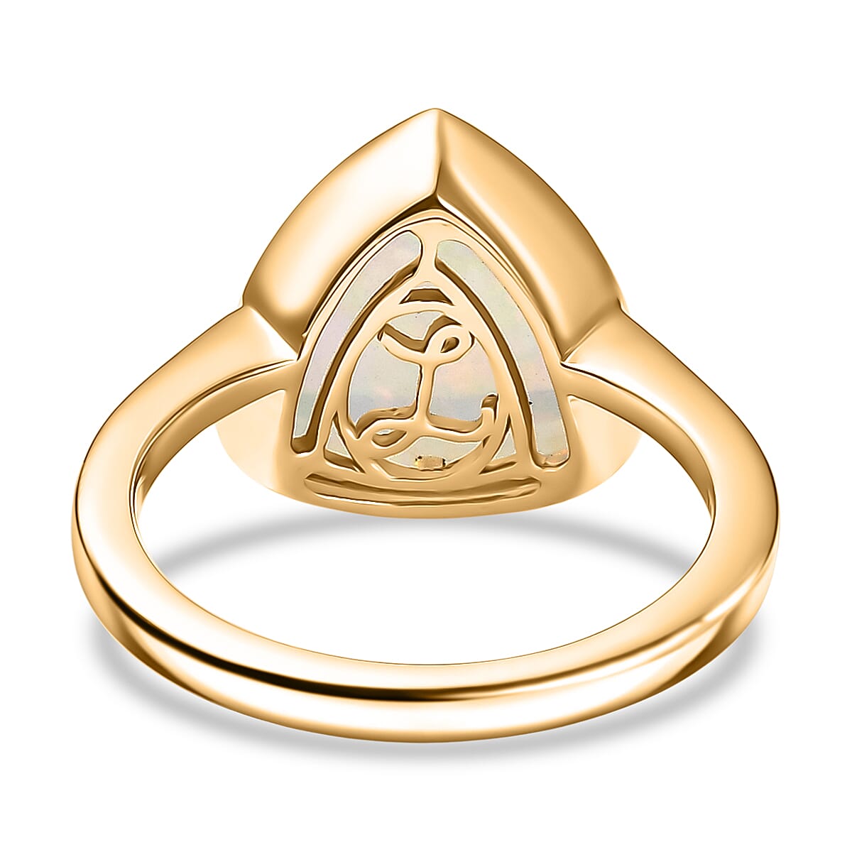 Luxoro 14K Yellow Gold AAA Ethiopian Opal Saddle Ring 3.68 Ct, Gold Wt. 4.2 Gms