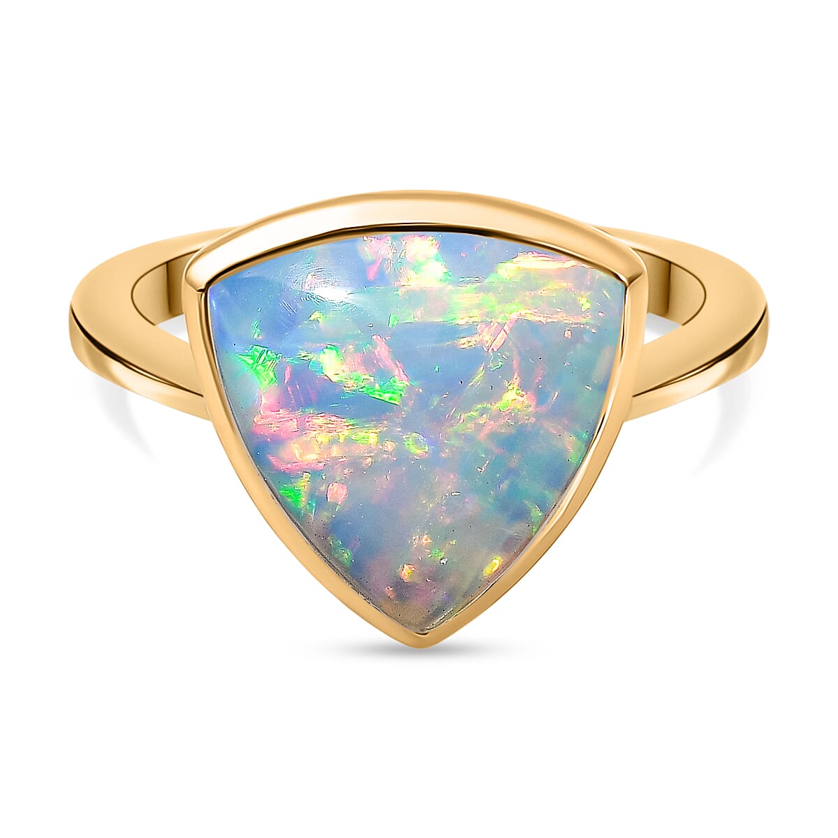 LUXORO 3.68  Ct. AAA Ethiopian Opal Solitaire Ring  in 14K Yellow Gold
