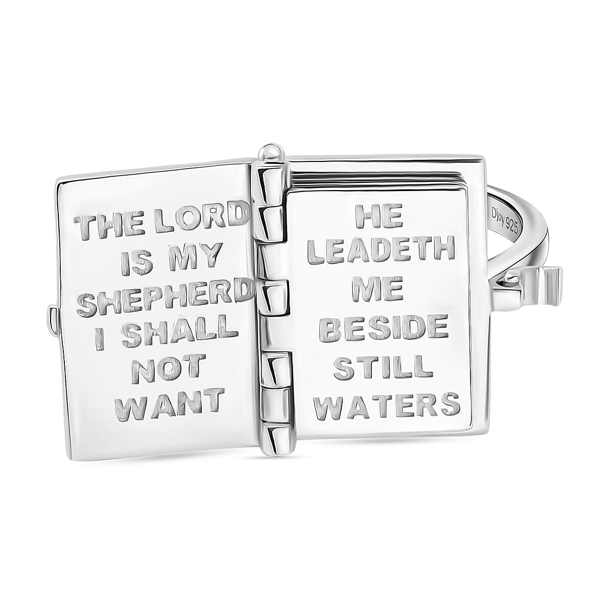 D'Joy Bible Ring in Yellow Gold Plated & Rhodium Overlay Sterling Silver, Silver Wt. 8.98 Gms.