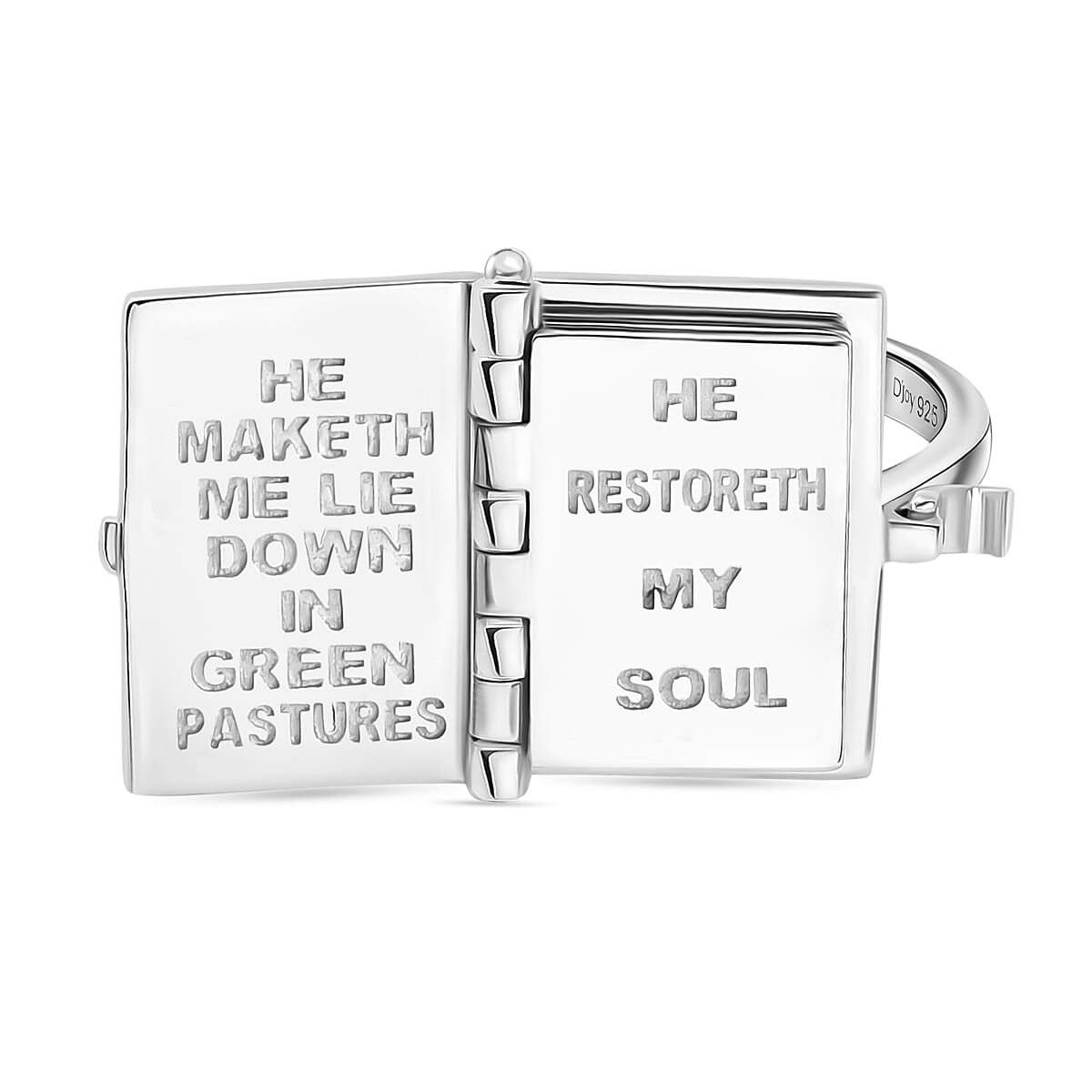 D'Joy Bible Ring in Yellow Gold Plated & Rhodium Overlay Sterling Silver, Silver Wt. 8.98 Gms.