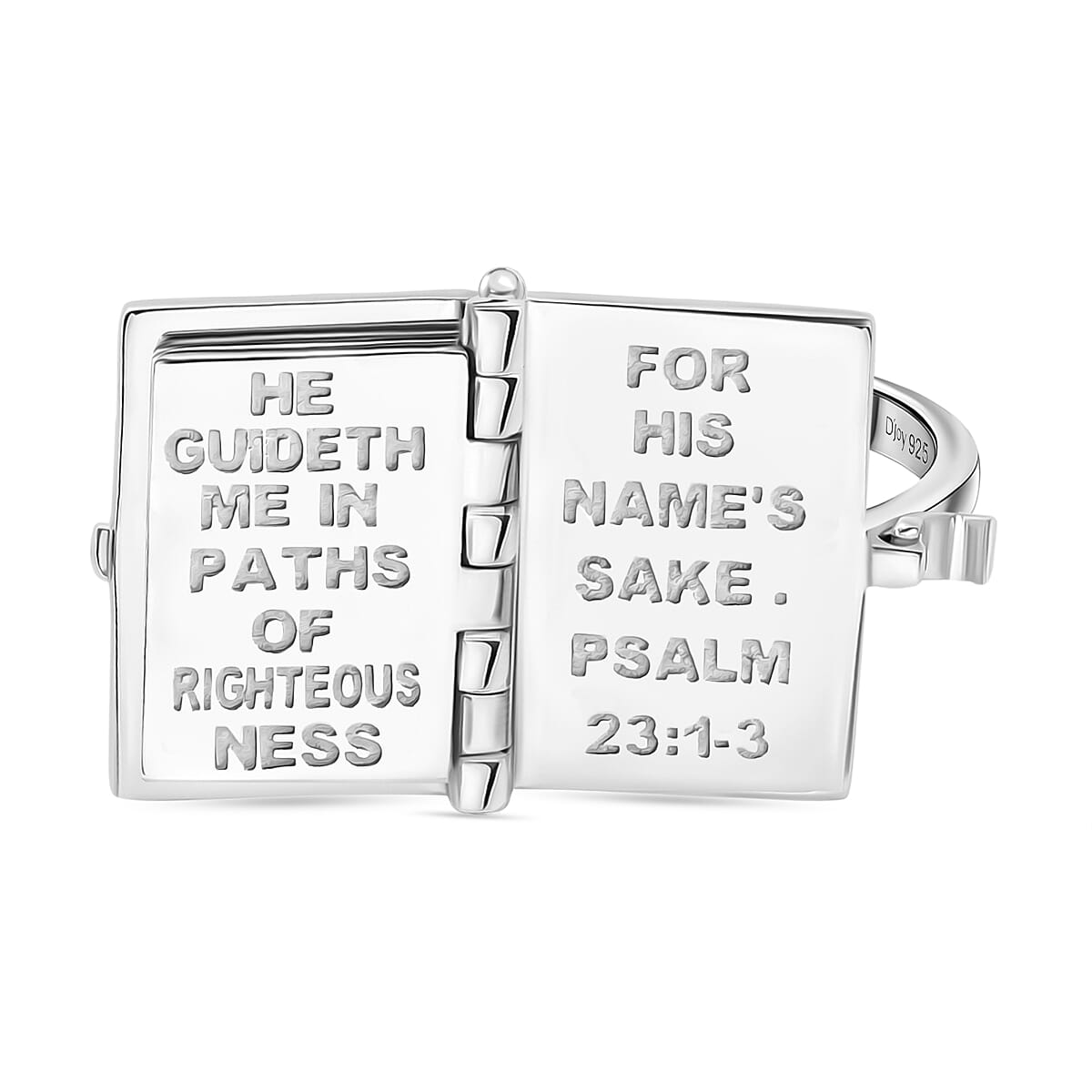 D'Joy Bible Ring in Yellow Gold Plated & Rhodium Overlay Sterling Silver, Silver Wt. 8.98 Gms.