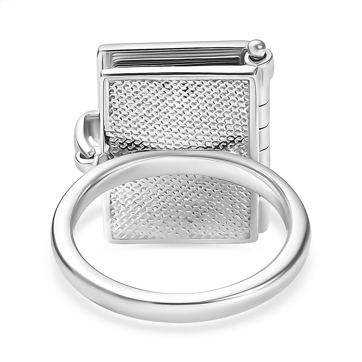 D'Joy Bible Ring in Yellow Gold Plated & Rhodium Overlay Sterling Silver, Silver Wt. 8.98 Gms.