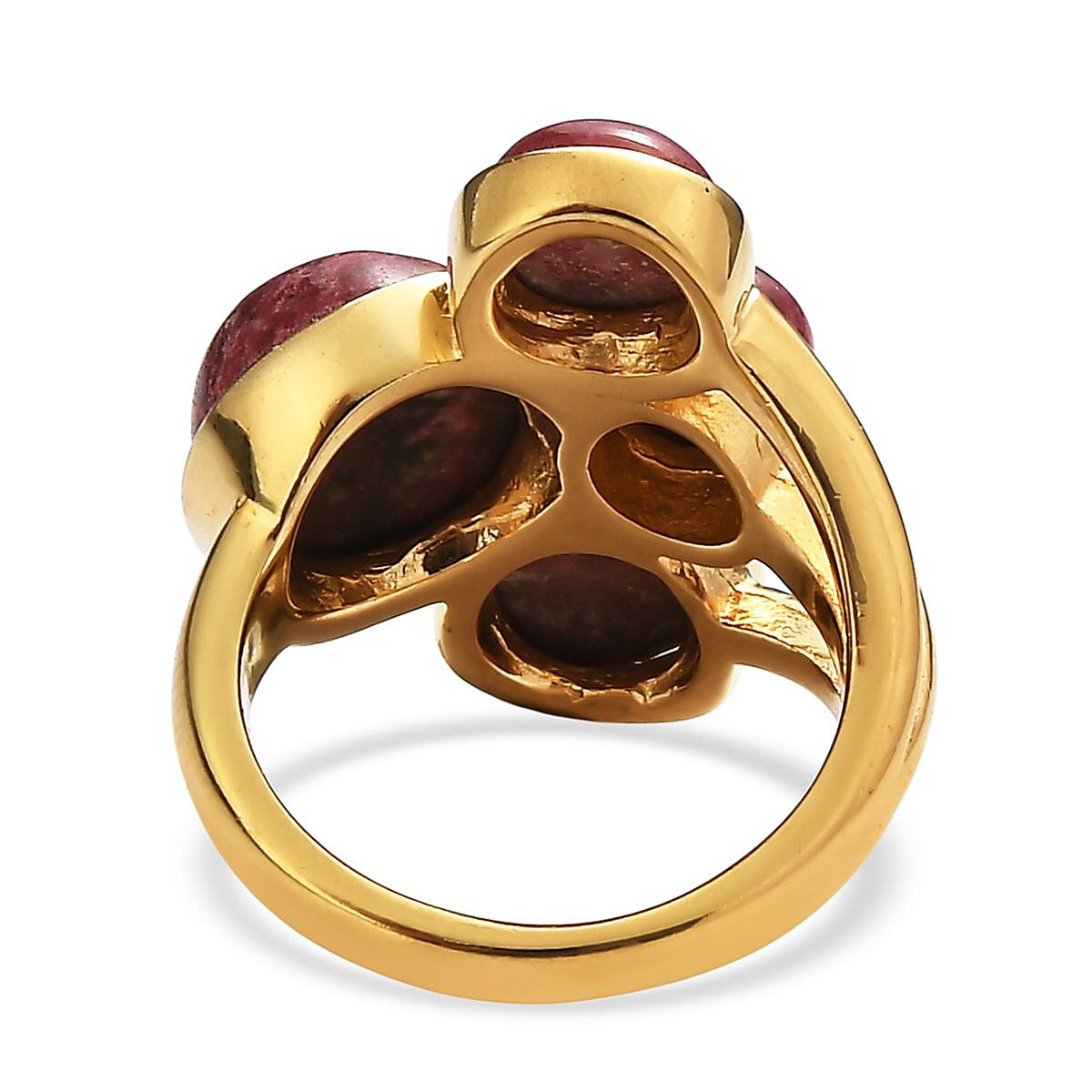 EverTrue Natural Thulite Ring in Yellow Gold Plated 11.83 Ct.