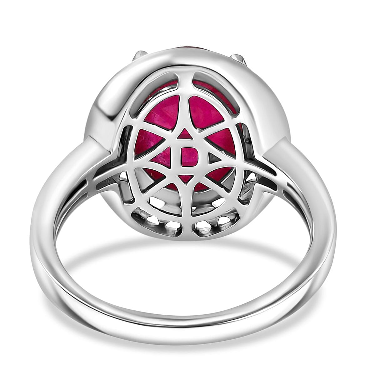 D'Joy African Ruby & Natural Chrome Diopside Ring in 18K Vermail Yellow Gold Plated & Rhodium Overlay Sterling Silver 6.32 Ct.