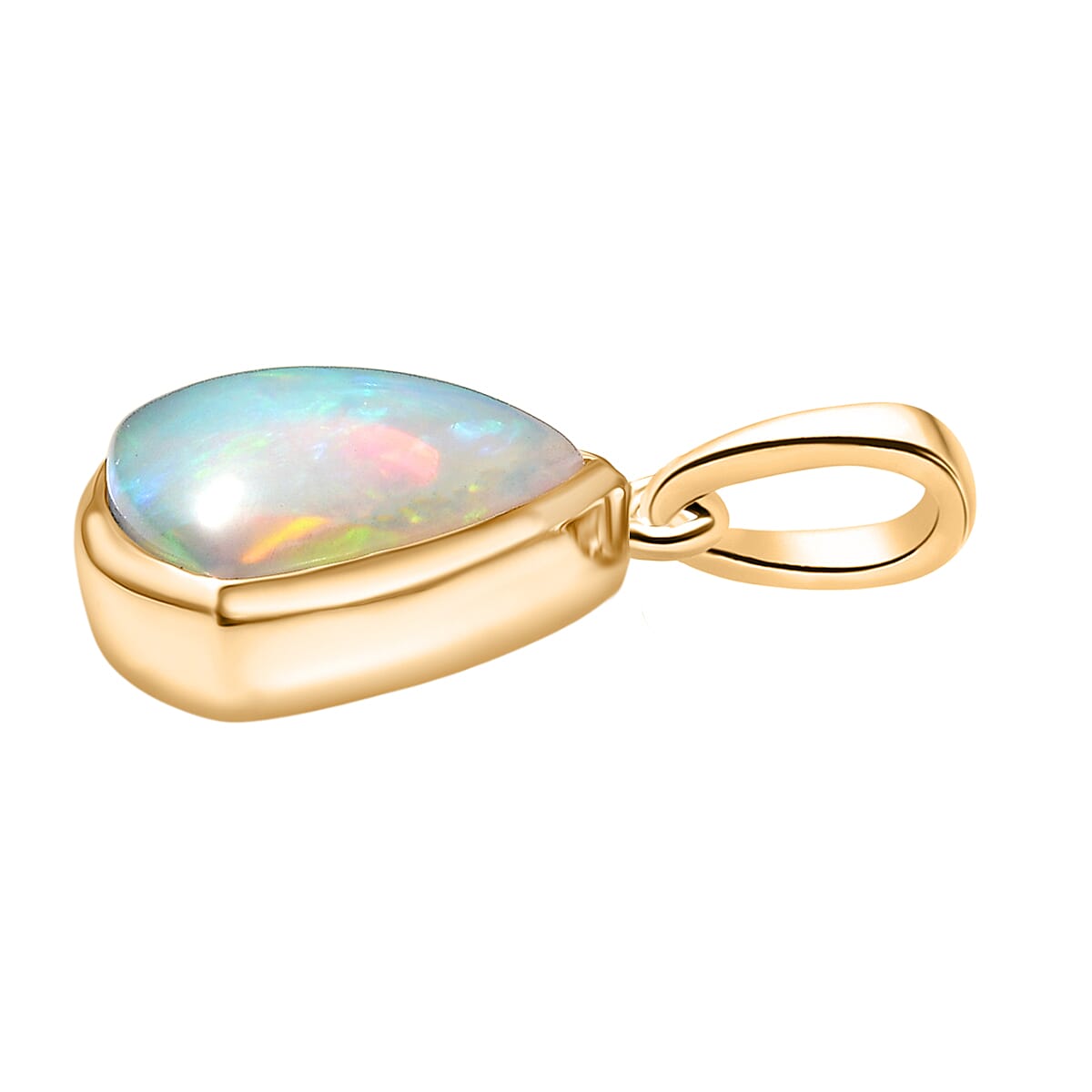 Luxoro 14K Yellow Gold AAA Ethiopian Opal Solitaire Pendant 3.69 Ct.